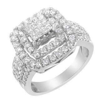 House of Brilliance 14KT White Gold Diamond Cocktail Ring at Nordstrom, Size 6.5