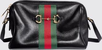Gucci Mini borsa a tracolla Horsebit Web in pelle di vitello con morsetto