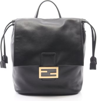 Fendi Black Leather Backpack (Pre-Owned)