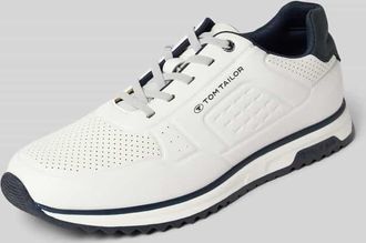 Tom Tailor Low Top Sneaker mit perforierter Oberfl&auml;che in Weiss, Gr&ouml;&szlig;e 40