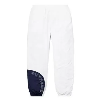 SUPREME Corner Arc Track Pants White Navy SUP-SS18-793