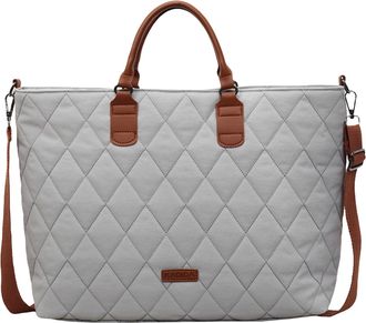 Generic Women Quilted Shoulder Bag Large Sling Bag Fluffy Padded Tote Handbag (Grey)