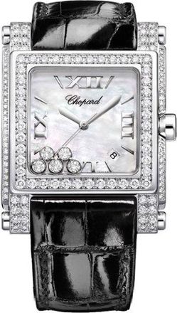 Chopard Happy Sport Square II Mother of Pearl Diamond Ladies Watch 283571-1001