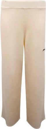 Hinnominate Gebreide wollen broek wit boter - Dames - Sweatpants - Wit - S - Wol - Broeken