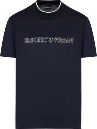 Emporio Armani Blauw korte mouw T-shirt 3D1Td 41Juvz 09R0 - Heren - T-shirts - Blauw - XS - Tops