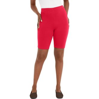 Jessica London Everyday Stretch Cotton Bike Short in Vivid Red at Nordstrom, Size 32