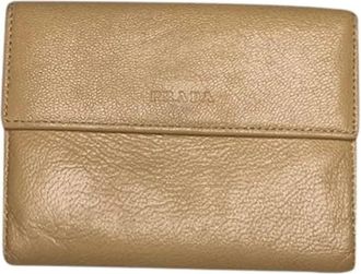 Prada Pre-owned Vintage Portemonnee - Dames - Vintage Accessoires - Beige - ONE Size - Leer - Vintage