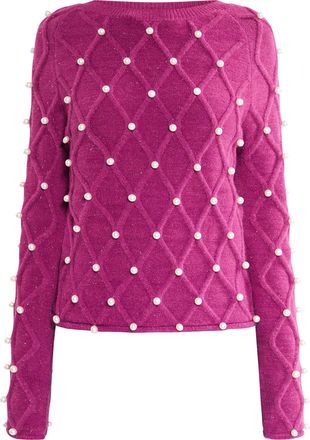 Faina Gebreide trui Dames fuchsia