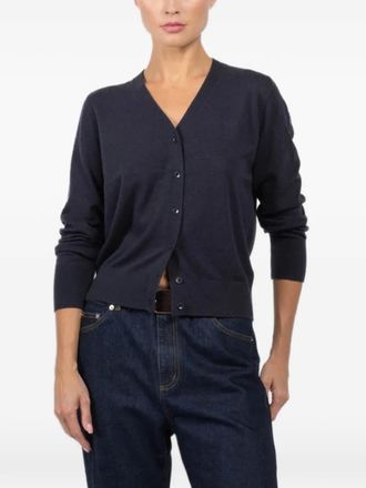 Tibi V-neck button cardigan - women - Wool/Polyamide - L - Blue