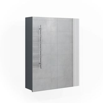 Vicco Armario Con Espejo Para Ba&ntilde;o Freddy, Antracita, 60 X 77 Cm