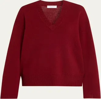 Majestic Filatures V-Neck Relaxed Merino Wool Sweater