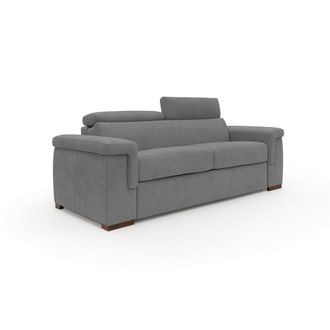 Divani.Store Divani.store - Giunone Sof&aacute; Cama Convertible Con Colch&oacute;n De 18 Cm Y Reposacabezas Reclinables En Tejido Impermeable 220 Cm (mat. 140x197 Cm) Gris