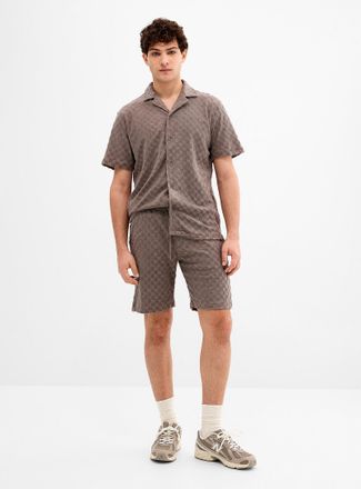 Lindbergh Mens Terry check Bermuda Shorts