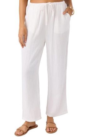 O'Neill Brenda Cotton Gauze Wide Leg Pants in White at Nordstrom, Size Large