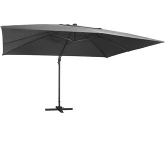 vidaXL Vidaxl - Sombrilla Voladiza Luces Led Poste Aluminio Antracita 4x3 M