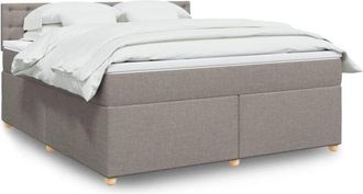 vidaXL Vidaxl - Cama Box Spring Con Colch&oacute;n Tela Gris Taupe 180x200 Cm