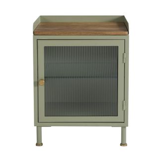 Rendez-Vous D&eacute;co Mesilla de noche de cristal, metal y madera 1 puerta