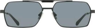 Ferragamo Square Sunglasses - male - Ferragamo - Sunglasses - Black - 61 MM - Accessories