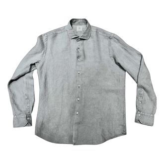 Xacus Casual Shirts, male, Gray, Size: 4XL Linen Shirt