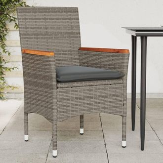 vidaXL Vidaxl - Sillones De Jard&iacute;n Con Cojines 2 Uds Rat&aacute;n Sint&eacute;tico Gris