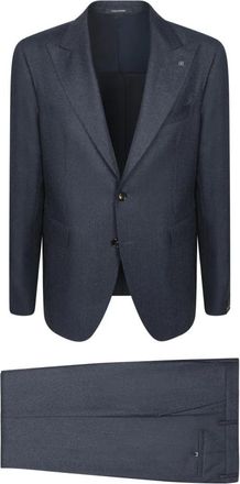Tagliatore Enkelrijig pak met - Heren - Business pakken - Blauw - 2XL - Wol - Kostuums