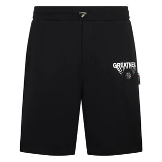 Philipp Plein Korte Broeken, Heren, Zwart, M, Katoen, Jogging Shorts