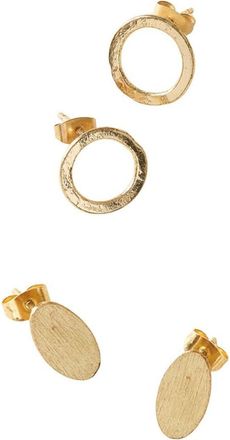 Matr Boomie Diya Stud Circle and Oval Earrings in Gold at Nordstrom