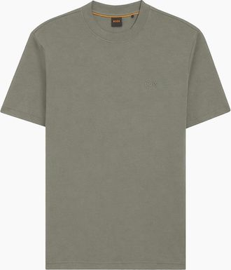 HUGO BOSS Mens Boss Te Interlock Relaxed Fit T-Shirt - Grey - Size: 36