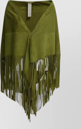 Furling suede asymmetric skirt