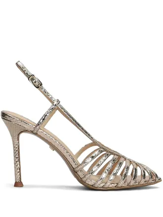 Lola Cruz metallic slingback sandals - women - Calf Leather/Calf Leather/Calf Leather - 38 - Gold