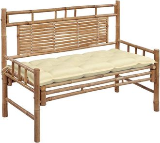 vidaXL Banco De Jard&iacute;n Con Coj&iacute;n Bamb&uacute; 120 Cm Vidaxl