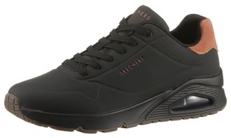 Skechers Sneaker SKECHERS UNO-SUITED ON AIR, Herren, Gr. 40, schwarz, Lederimitat, Veloursleder, Schuhe Sneaker, Freizeitschuh, Halbschuh, Schn&uuml;rschuh mit modi