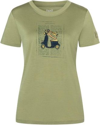 super.natural Racing Dachshund Bio Jersey Tee Merinoshirt f&uuml;r Damen | sage / various