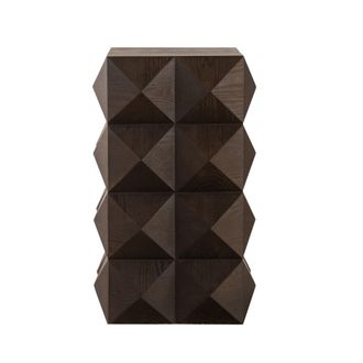 STILVORA Mesita De Noche Con 1 Compartimento Abierto, Relieve Tridimensional, Para Dormitorio, En Madera Maciza Y Mdf, Marr&oacute;n, 60 Cm