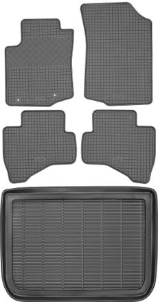 OEM Juego De Alfombrillas De Goma Para Peugeot 108 Hatchback (2014-2021) + Alfombrilla Para El Maletero