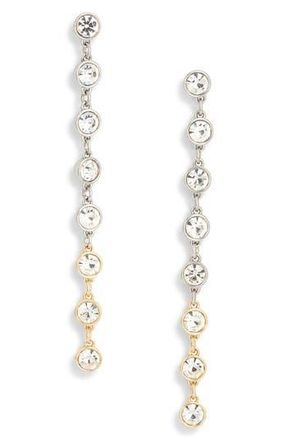 AllSaints Two-Tone Crystal Linear Drop Earrings in Two Tone at Nordstrom Rack