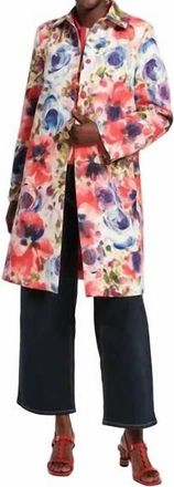 Frances Valentine Balmacaan Super Bloom Coat In Multicolor