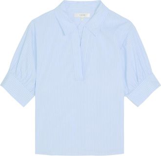 Frame Denim Striped Cotton Shirt - Light Blue - S (UK8-10 / S)