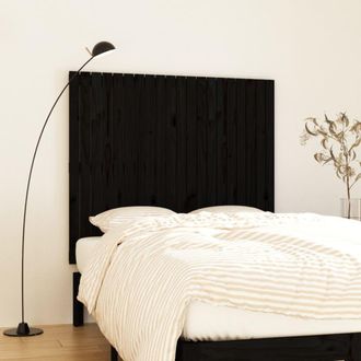 vidaXL Cabecero De Cama Pared Madera Maciza Pino Negro 127,5x3x110 Cm Vidaxl