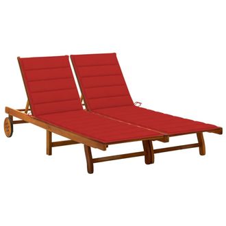 vidaXL Vidaxl - Tumbona De Jard&iacute;n 2 Personas Y Cojines Madera Maciza De Acacia