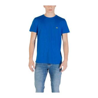 Lacoste T-Shirts, male, Blue, S, Short Sleeve Cotton Round Neck T-shirt