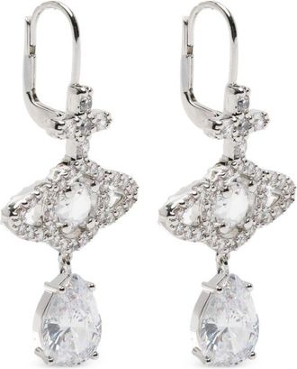 Vivienne Westwood Orb-Shaped Fashion Earrings with Crystal Accents