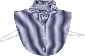 Generic Womens Solid Ruffle Stripe Blouse Removable Faux Neck Blouse Half Elastic Waist Shirt Cutout BpM230, F, One Size