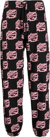 Rassvet graphic-print cotton track pants - men - Cotton - L - Black