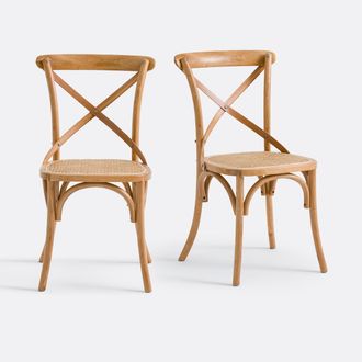 La Redoute Interieurs Set van 2 stoelen in eik en rotan,Cedak