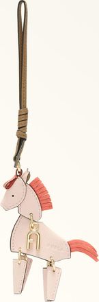 Furla Allegra Charm Toni Dusty Pink Multicolour Textured Leather Woman