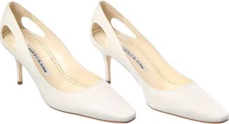 Manolo Blahnik Toplaca 70 Linen Pump (Authentic Pre-Loved)