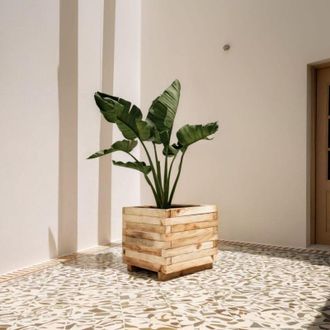 OEM Jardinera Cuadrada 50x50x40 Cm Madera De Pino