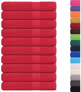 vidaXL Toallas 10 uds rojo 100x200 cm 360 gsm 100% algodón Vidaxl