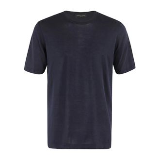 Roberto Collina Heren, Tops, Blauw, Maat: S Katoen